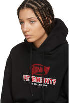 Thumbnail for your product : Vetements Black Graphic Logo Oversized Hoodie