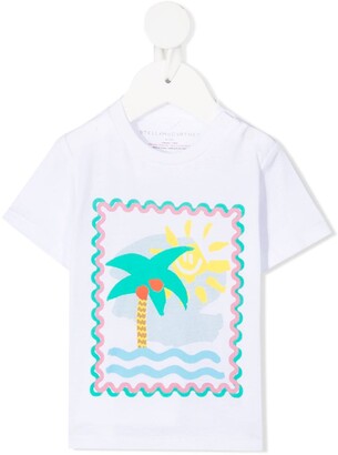 Stella McCartney Kids palm tree-print T-shirt