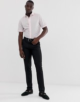 Thumbnail for your product : ASOS DESIGN Tall regular fit smart linen shirt in pink