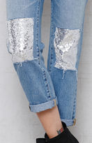 Thumbnail for your product : PacSun Donna Blue Sequined Patch & Repair Mom Jeans