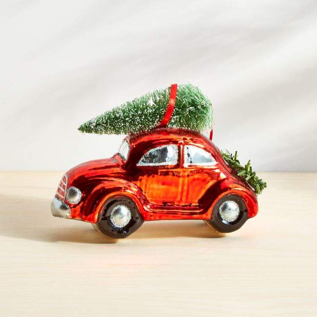Crate & Barrel Christmas Car Ornament with Tree