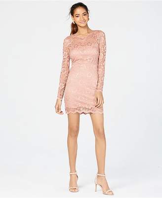 Speechless Juniors' Long-Sleeve Lace Dress, Created for Macy's