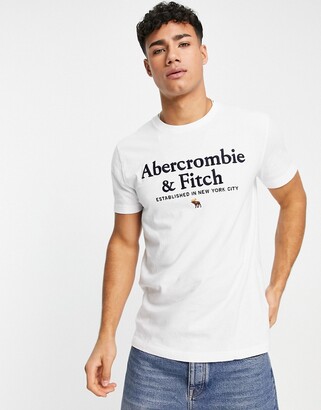 Abercrombie & Fitch t-shirt in white with chest logo - ShopStyle