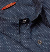 Thumbnail for your product : Barena Slim-Fit Polka-Dot Cotton-Poplin Half-Placket Shirt