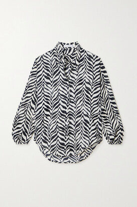 Faithfull The Brand Rylen Zebra-print Cotton-voile Shirt - Zebra print - medium