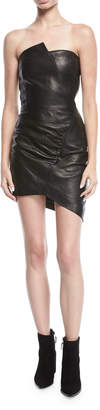 IRO Enoma Fitted Strapless Leather Mini Cocktail Dress