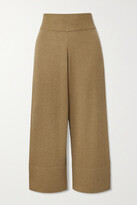 Thumbnail for your product : Altuzarra Cynthia Cropped Cashmere And Cotton-blend Pants - Army green