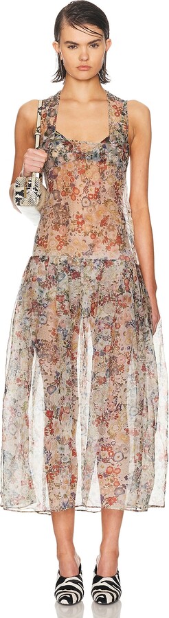 KHAITE Amello Dress in Light Grey