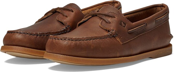 Sperry A/O 2-Eye Cross Lace Men's Lace up casual Shoes Brown : 15 M (D), Leather