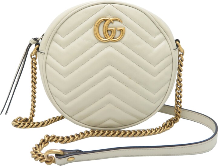 Gucci Ivory Leather Shoulder Bag (Pre-Owned)