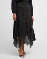 Thumbnail for your product : Whitney Morgan Plus Size Handkerchief Swiss Dot Maxi Skirt