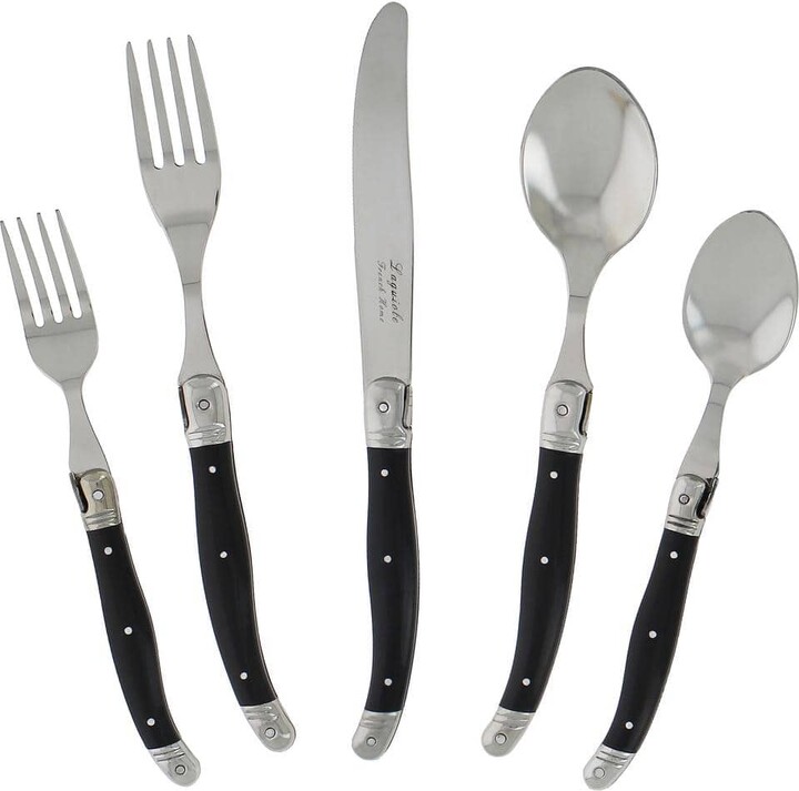 French Home Laguiole 20-Piece Stainless Steel/Black Flatware Set (Service for 4)