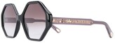 Thumbnail for your product : Chloé Willow geometric-frame sunglasses