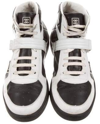 Chanel Leather High-Top Sneakers