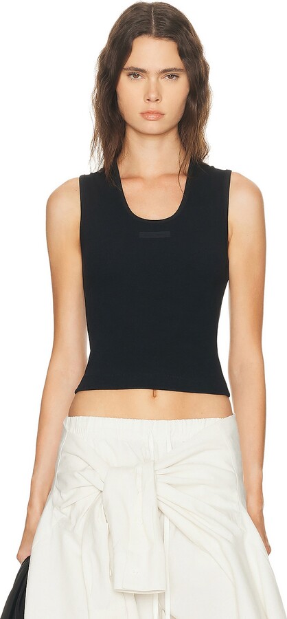 Essentials Rib Tank Top in Black