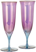 Thumbnail for your product : Luisa Beccaria Purple & Blue Shade Glass Flute Set