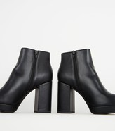 Thumbnail for your product : New Look Leather-Look Platform Ankle Boots