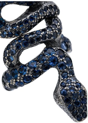 Loree Rodkin Blue Bondage Snake Sapphire Embelllished Ring