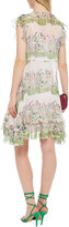 Thumbnail for your product : Maje Reinette Ruffled Metallic Floral-print Silk-blend Crepon Dress