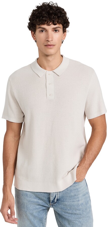 Onia Cotton Textured Knit Polo