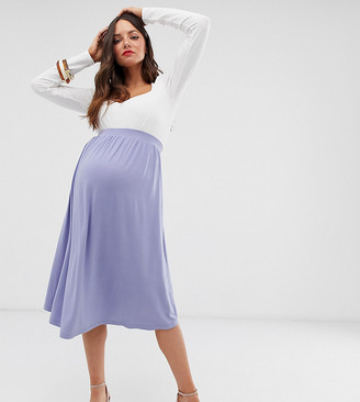 Asos DESIGN Maternity midi skater skirt