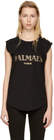 balmain black sleeveless logo tshirt
