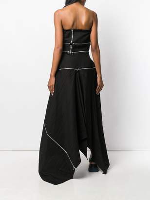 Yohji Yamamoto strapless zip-detail dress