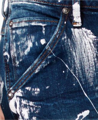 G Star GStar Men's 5620 Slim-Fit Paint-Splatter Stretch Jeans