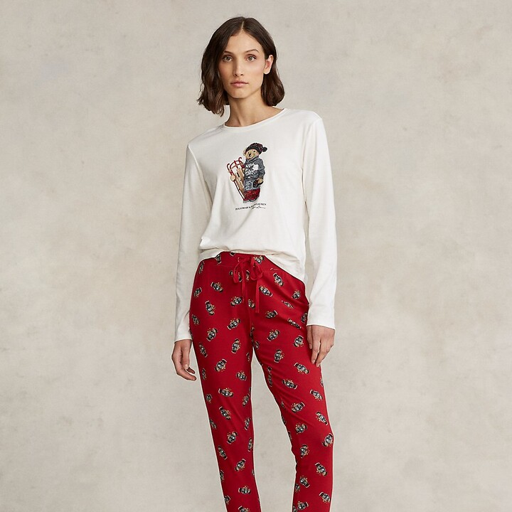 Ralph Lauren Sled Polo Bear Jersey Pajama Set - ShopStyle