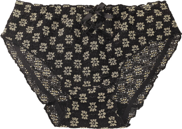 Unique Bargains Women’s Plus Size Panty Floral Lace Brief Stretchy Cheeky Underwear M Black