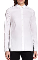 Thumbnail for your product : Lafayette 148 New York Stretch Cotton Pleated-Back Blouse