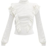 Thumbnail for your product : Chloé Ruffle-trimmed Wool Sweater - Ivory