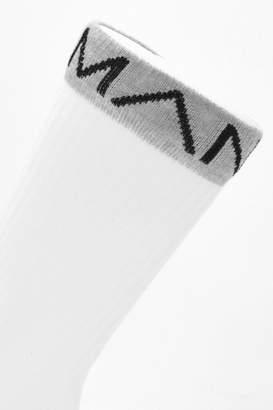 boohoo 3 Pack MAN Branded Sport Socks With Grey Band