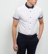 Thumbnail for your product : New Look White Contrast Trim Short Sleeve Shirt