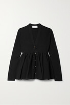 Thumbnail for your product : Lanvin Ribbed-knit Peplum Cardigan - Black