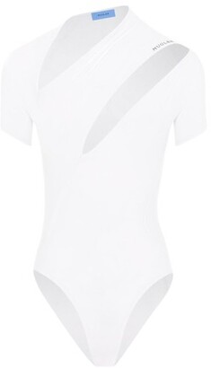 One Shoulder Cut Out Bodysuit in White