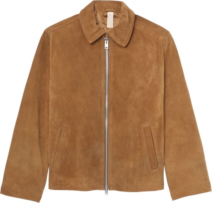 Sunflower Classic-Collar Suede Jacket - ShopStyle