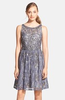 Thumbnail for your product : Aidan Mattox Embellished Lace Fit & Flare Dress