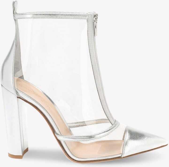 Gianvito Rossi Watson 105 Ankle Boots in Plexi and Metallic Leather -  ShopStyle