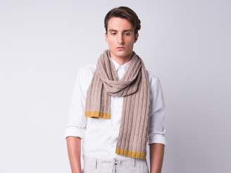 Cashmerism Hint of Mustard Cable Knitted Scarf
