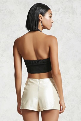 Forever 21 Lace-Up Halter Crop Top