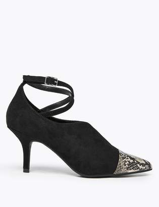 M&S CollectionMarks and Spencer Crossover Strap Kitten Heel Court Shoes