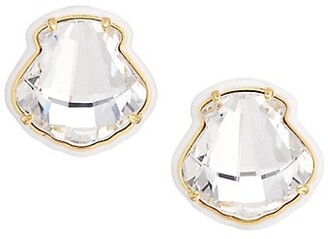 Lele Sadoughi Swarovski Crystal Shell Button Earrings