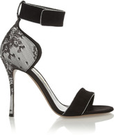Thumbnail for your product : Nicholas Kirkwood Suede, lace and satin sandals
