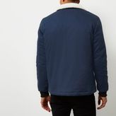 Thumbnail for your product : River Island Mens Blue borg collar jacket