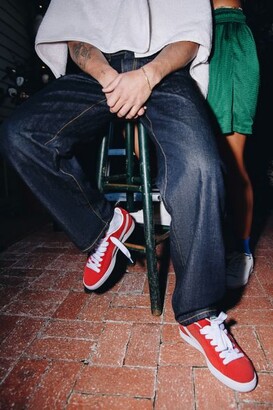 puma suede red outfit