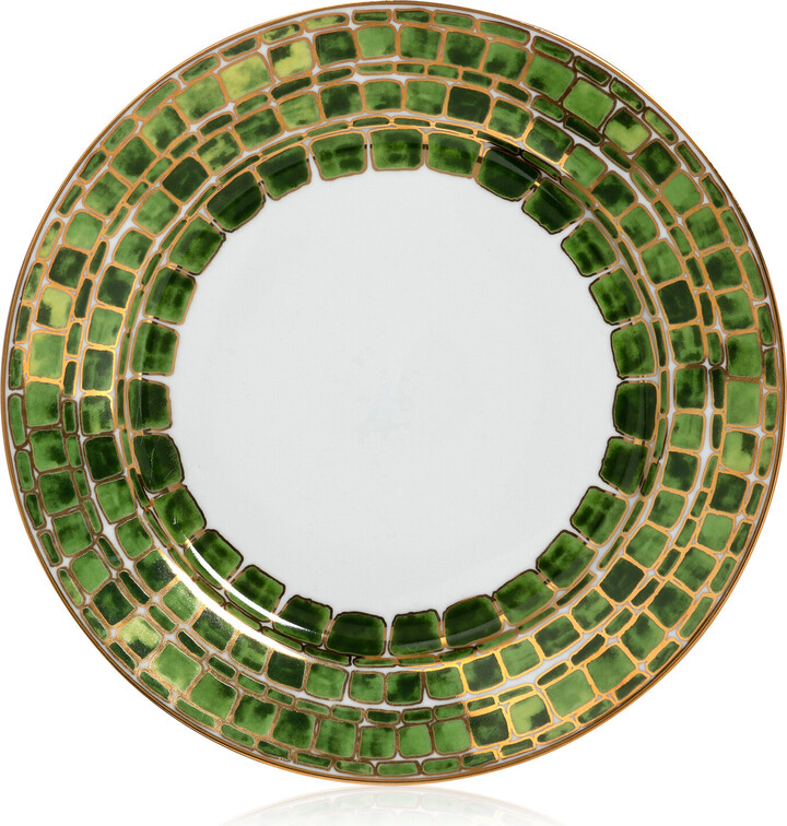 Tania Bulhoes Gold-Detailed Porcelain Dinner Plate