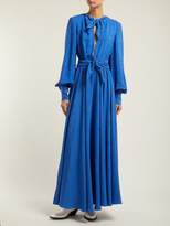Thumbnail for your product : MSGM Star Jacquard Crepe Dress - Womens - Blue