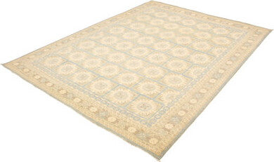 Ecarpetgallery One-of-a-Kind Hand-Knotted New Age 18/20 Pak Mamluk Ivory 9'10" x 13'1" Wool Area Rug