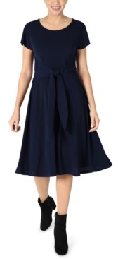 Robbie Bee Petite Front-Tie Fit & Flare Dress
